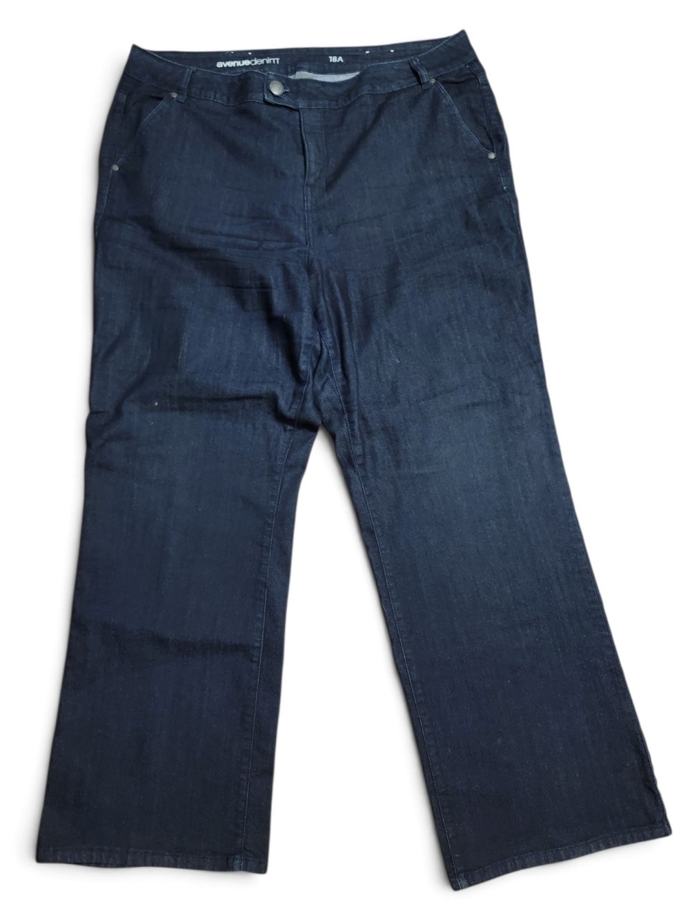 AVENUE DENIM - Size 18A Dark Blue Wide-Leg Jeans for Women